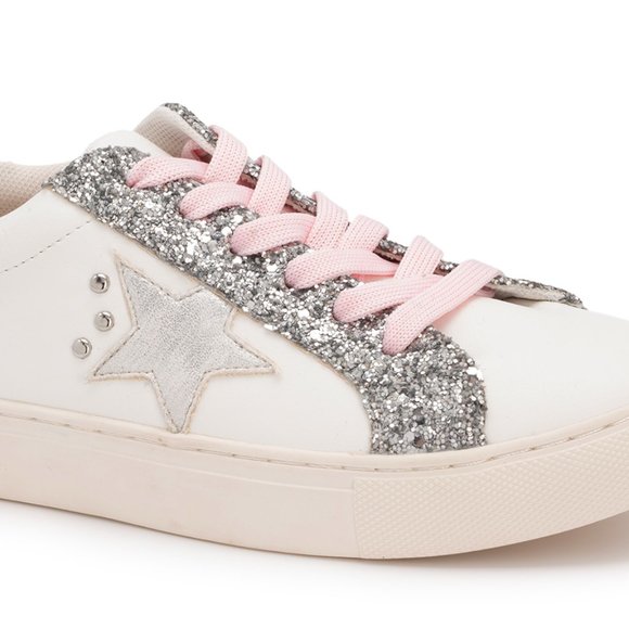 Corkys Supernova Star Sneakers in Silver Glitter - Picture 3 of 3